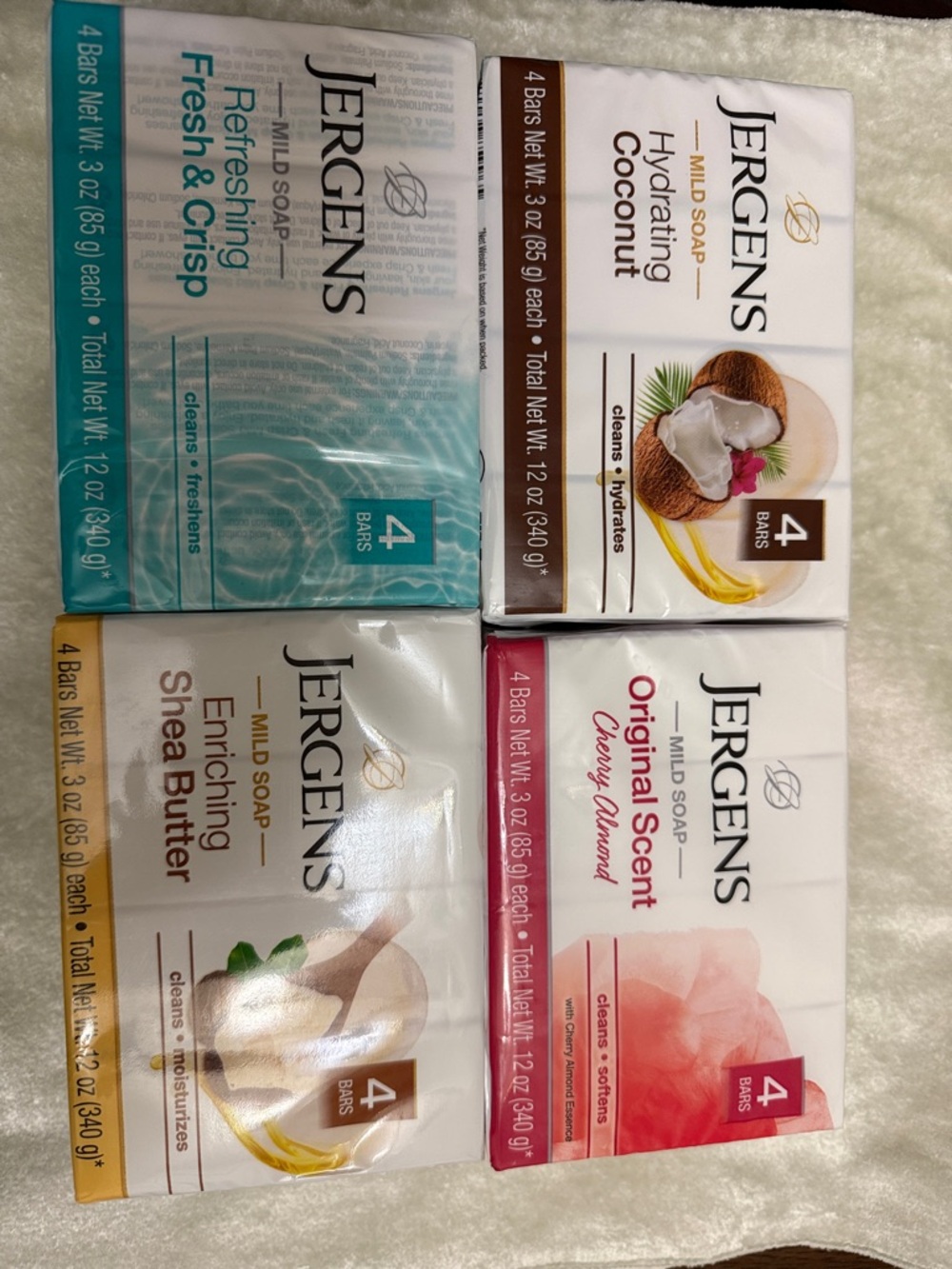 Erge Jergens Mild Soap Trio - Coconut, Fresh & Crisp, Cherry Almond